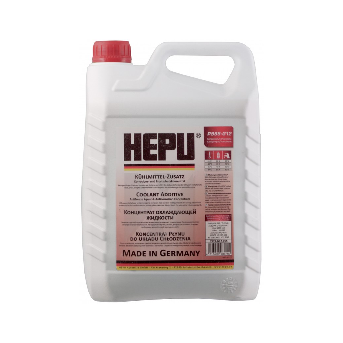 Antigel HEPU P999-G12 G12 5 L disponible au Maroc chez MaxParts Group
